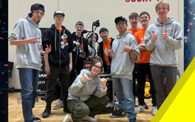 Raymond students on stage for the World Robotic Competition!